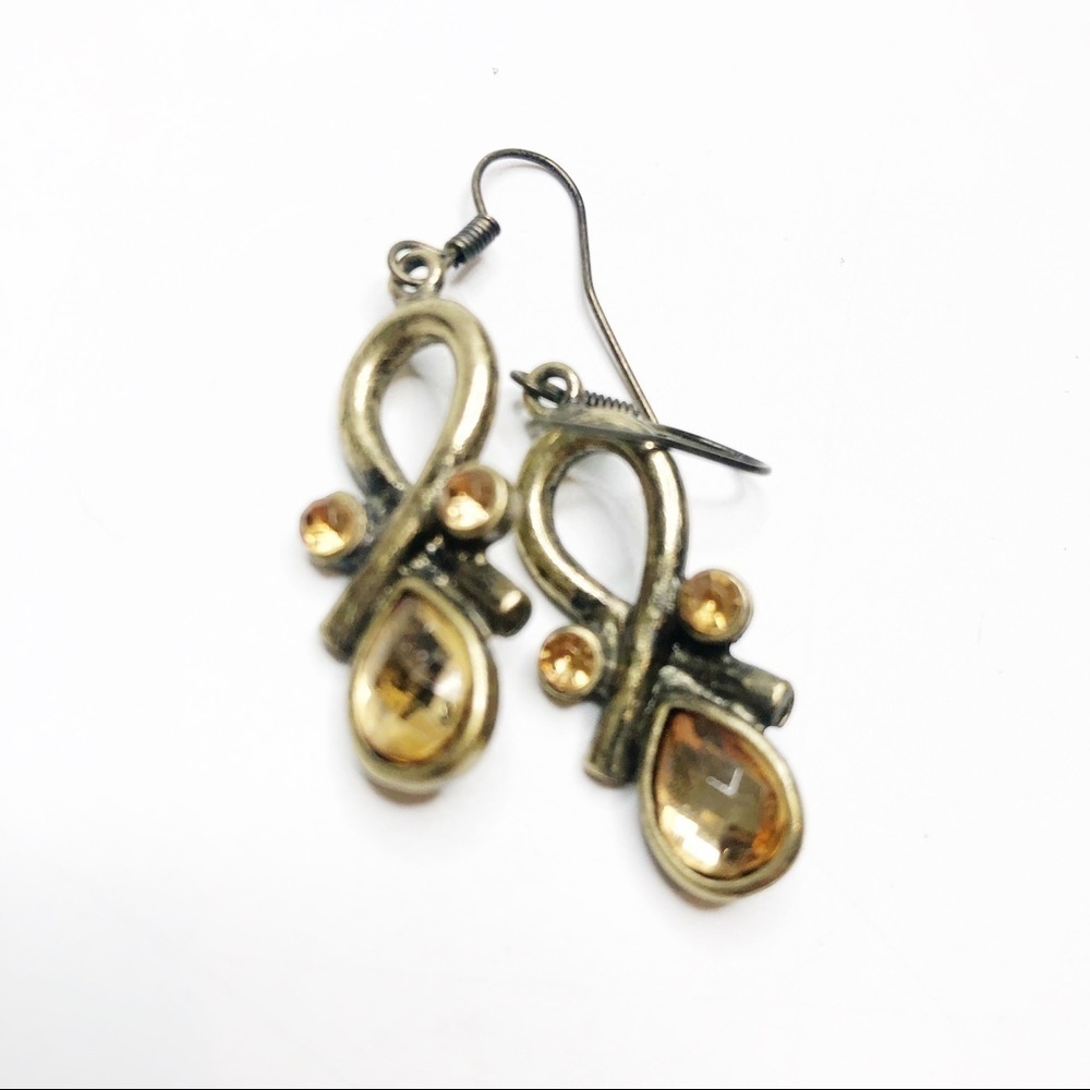 Faux Gold Stone Earrings